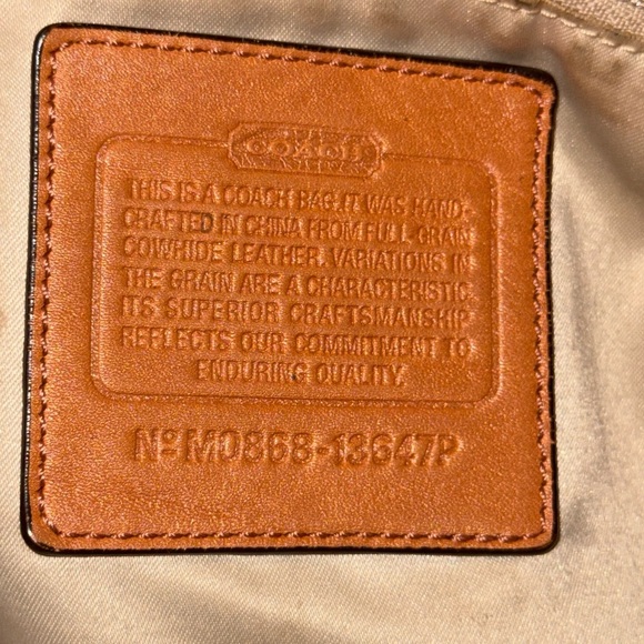 Coach Orange/Tan Leather Shoulder Bag - Picture 9 of 16